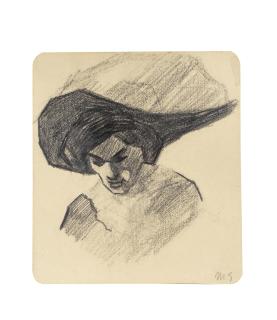 Max Ernst - Dame mit großem Hut (recto); Zwei Kopfstudien (verso)