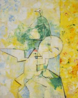 Max Ernst - Untitled (Person with two birds)