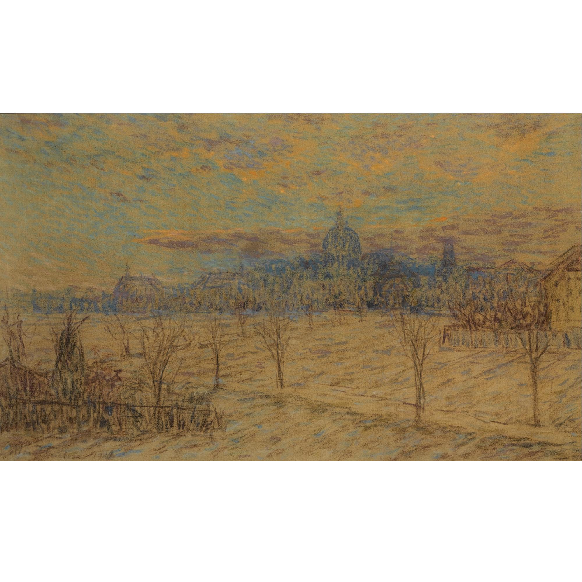 Max Fleischer - A Landscape With A Town In The Distance