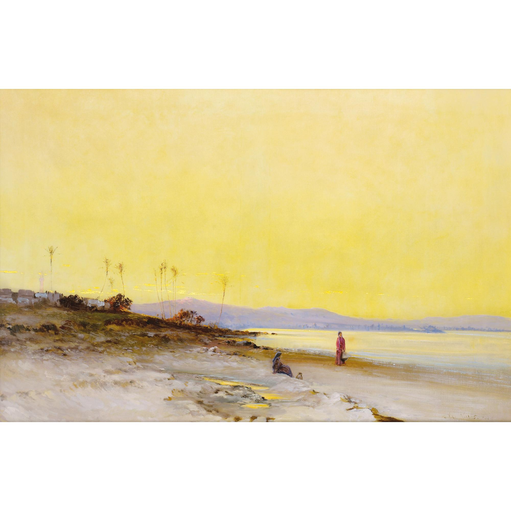 Max-Friedrich Rabes - Bords Du Nilmax Friedrich Rabes ; Banks Of The Nile ; Signed Lower Right ; Oil On Canvas