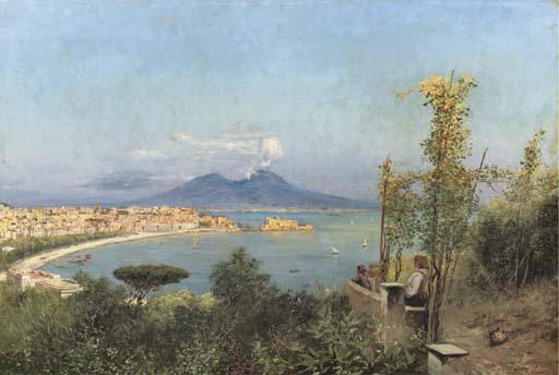 Max Friedrich Rabes - Neapel: looking over the Bay of Napels