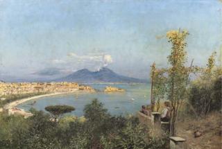 Max Friedrich Rabes - Neapel: looking over the Bay of Napels