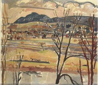 Max Gubler - Frühlingslandschaft, Blick gegen Schlieren Unterengstringen, 1942