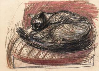 Max Gubler - Schlafende Katze