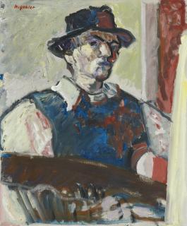 Max Gubler - Selbstbildnis Mit Hut Self-Portrait With Hat