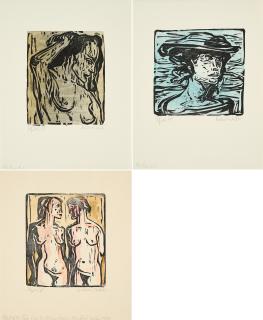 Max Kaus - Konvolut von 3 Holzschnitten.