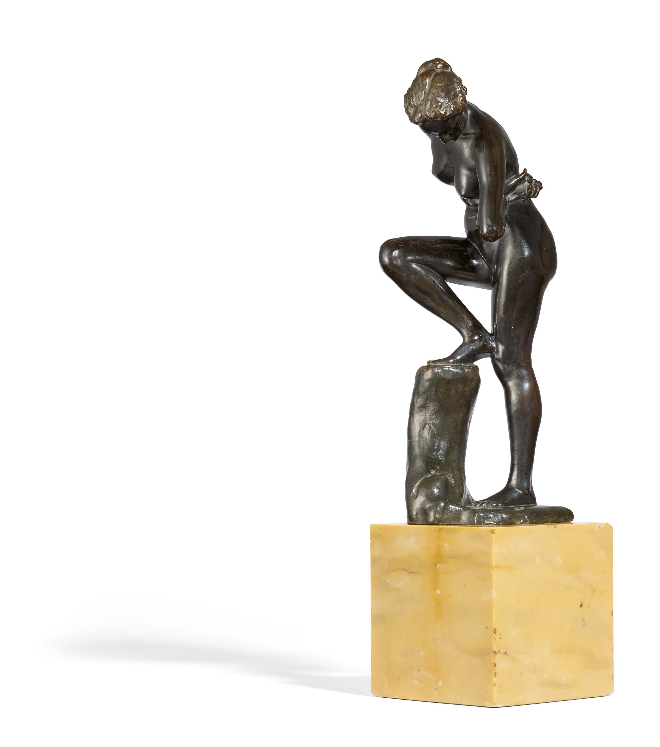 Max Klinger - Badende, die sich im Wasser spiegelt