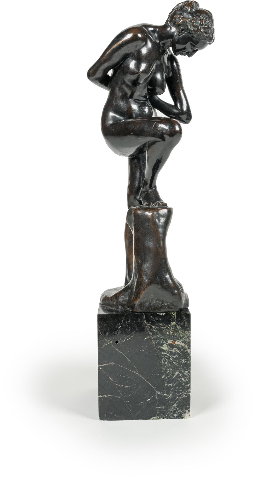 Max Klinger - Badendes Mädchen, sich im Wasser spiegelnd