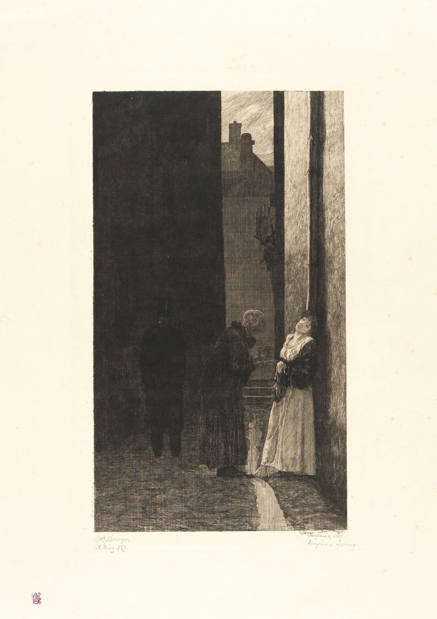 Max Klinger - „Ein Schritt“, Bl. 2 aus der Folge: Opus IX (Dramen)