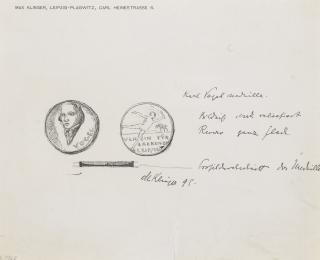 Max Klinger - German Two Works: (I) Medaillenentwurf Eduard Vogel (Design For A Medal); (Ii) Seeleute (People Of The Sea)