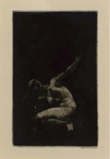 Max Klinger - Kauernder Weiblicher Akt (Beyer 388)