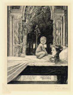 Max Klinger - Tote Mutter, plate 10 from Vom Tode (Singer 239)