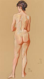 Max Klinger - Weiblicher Rückenakt