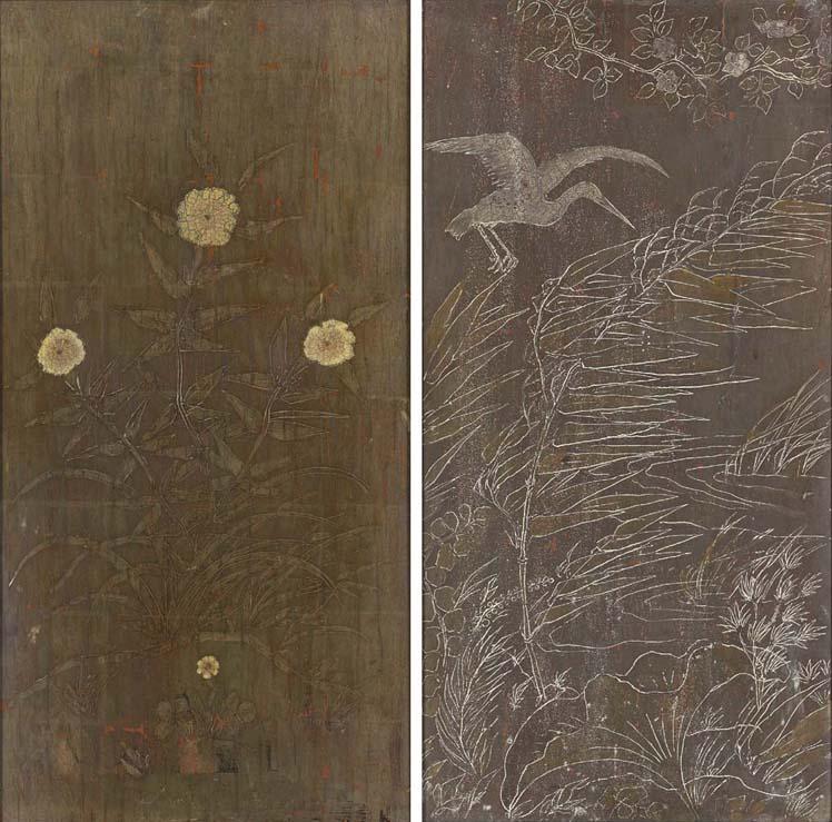 Max Kuehne - Floral Still Life; And Landscape With Bird: A Double-Sided Panel