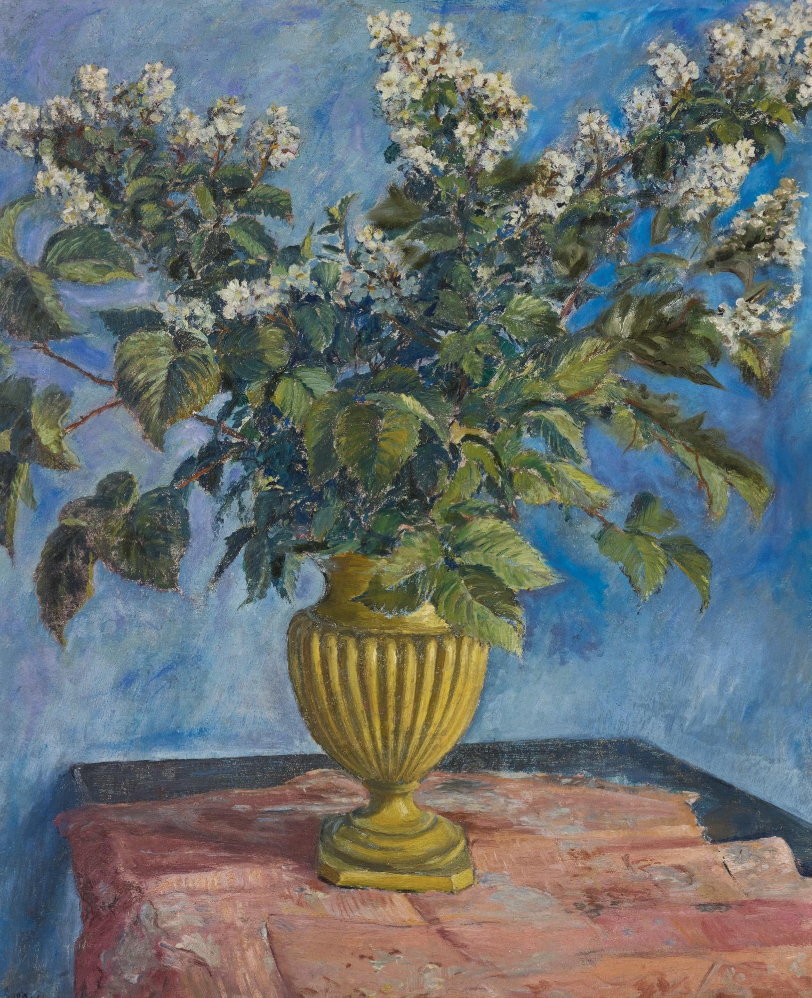 Max Kuehne - White Flowers In An Urn