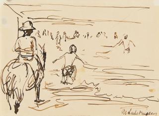 Max Liebermann - Badende Knaben im Meer