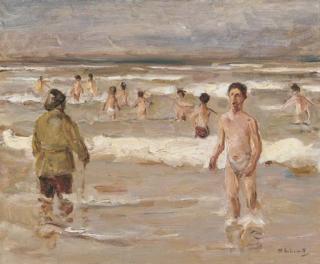 Max Liebermann - Badende Knaben im Meer