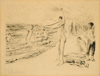 Max Liebermann - Badende Knaben im Wind.