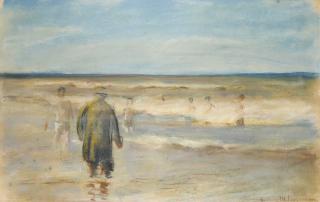 Max Liebermann - Badende Mit Badewärter, Noordwijk Aan Zee (Bathers With Lifeguard, Noordwijk On The Sea)