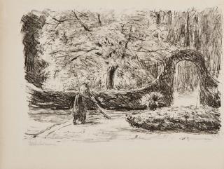 Max Liebermann - Bedienerin im Garten von Wannsee