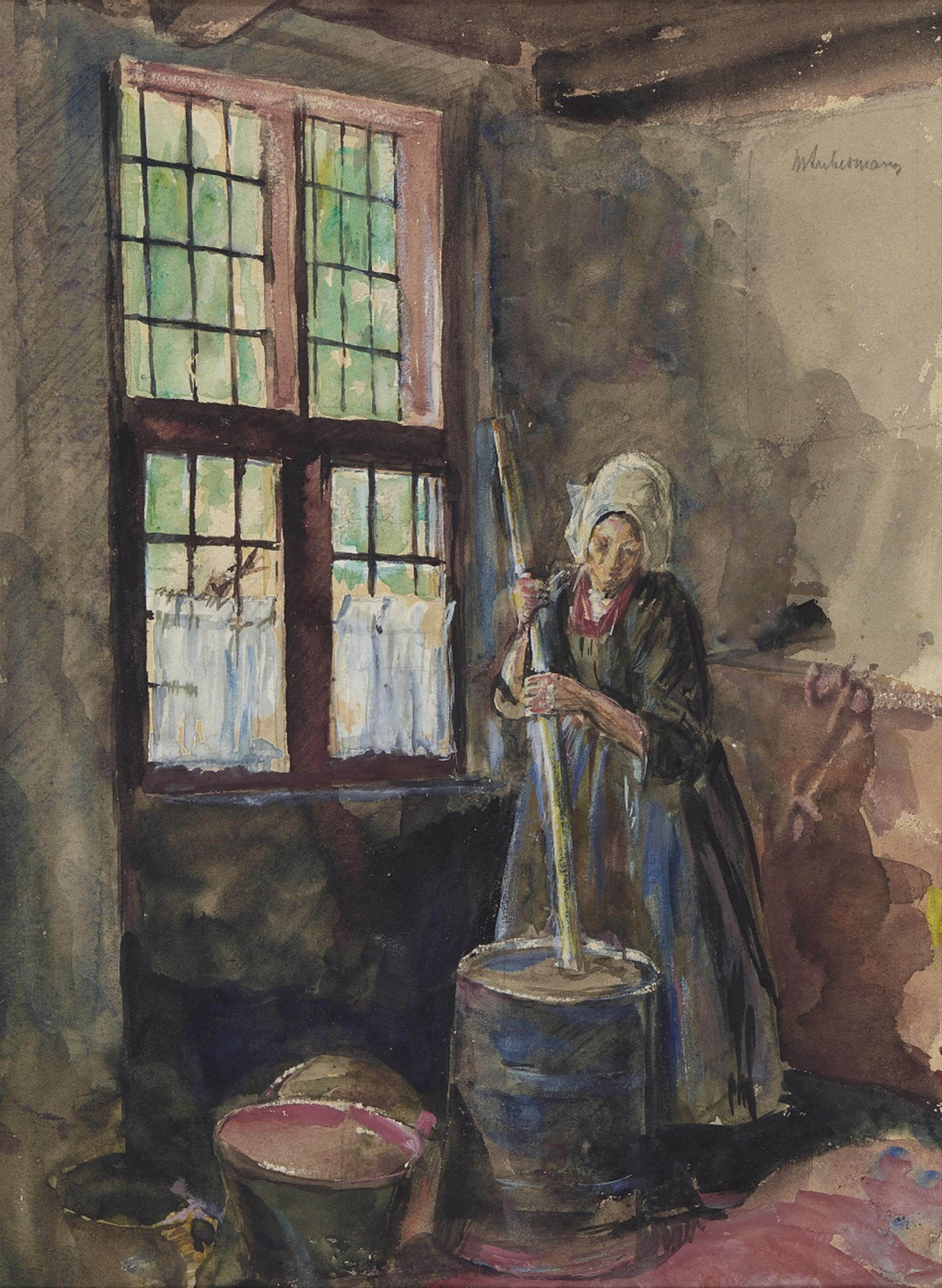 Max Liebermann - Beim Buttern