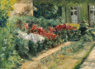 Max Liebermann - Blumenstauden am Gärtnerhäuschen nach Nordosten