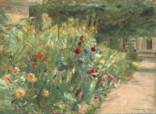 Max Liebermann - Blumenstauden am Gärtnerhäuschen nach Osten