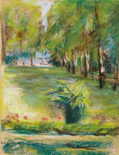 Max Liebermann - Des Künstlers Garten Von Der Terrasse Nach Osten Gesehen Mit Blick Auf Die Birkenallee Und Den Wannsee (The Artist\'S Garden Seen To The East From The Terrace With A View Of The Birch Avenue And The Wannsee)