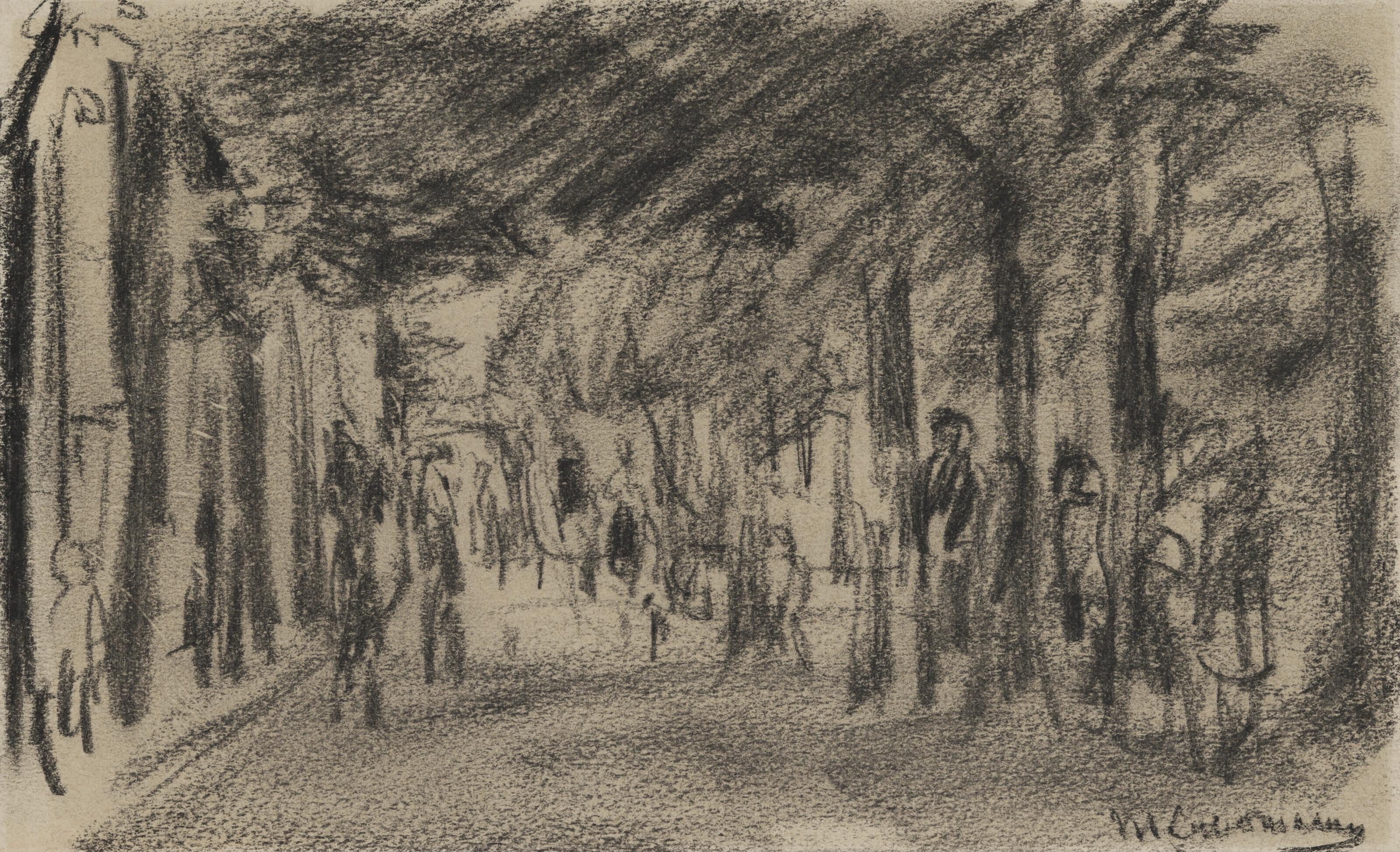 Max Liebermann - Dorfstraße mit Passanten