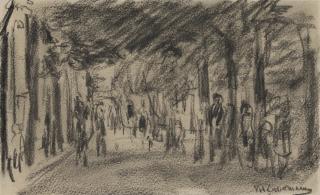 Max Liebermann - Dorfstraße mit Passanten