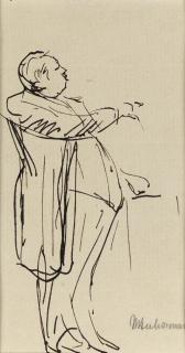 Max Liebermann - Four figure studies (Stout man illustrated)