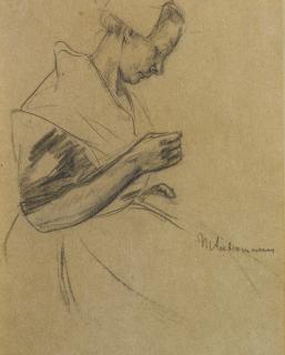 Max Liebermann - German woman Sewing