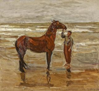 Max Liebermann - Junge mit Pferd am Strand.