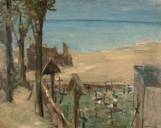 Max Liebermann - Landschaft an der Ostsee mit Kirchhof. Bühnenbildentwurf zu