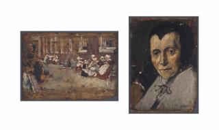 Max Liebermann - Old Woman - copy after Franz Hals (recto); Study of Freimuinde im Amsterdamer Waisenhaus (verso)