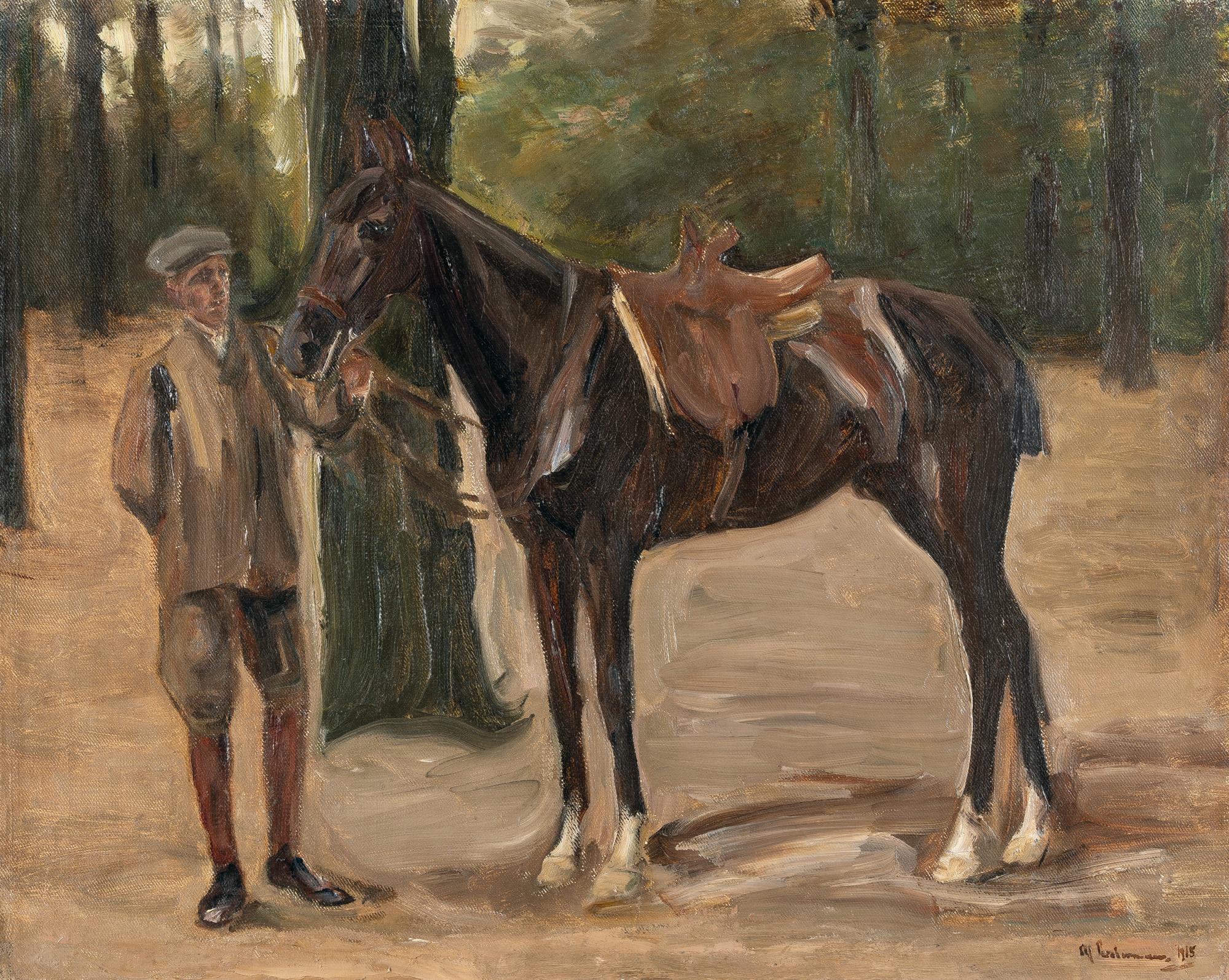 Max Liebermann - Reitknecht mit Pferd