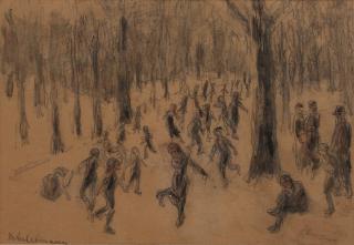 Max Liebermann - Schlittschuhläufer im Tiergarten (Ice Skaters in the Zoo)