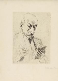 Max Liebermann - Selbstbildnis mit Zeichenblock.