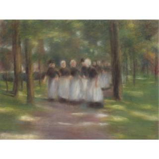 Max Liebermann - Sonntagnachmittag In Laren - Allee Mit Mädchen (Sunday Afternoon In Laren - Alley With Girls)