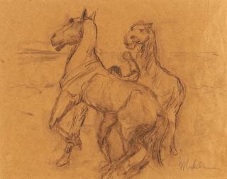 Max Liebermann - Steigende Pferde - Pferdebändiger.