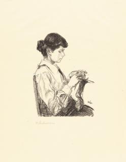 Max Liebermann - Strickendes Mädchen