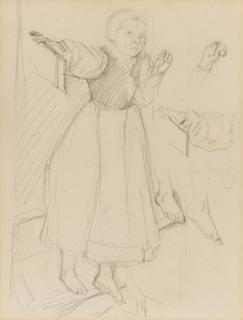 Max Liebermann - Tiroler Mädchen, auf einer Stufe stehend.