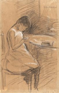 Max Liebermann - Tochter des Künstlers, nähend
