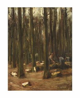 Max Liebermann - Waldarbeiter - Studie zu dem Wandbild \