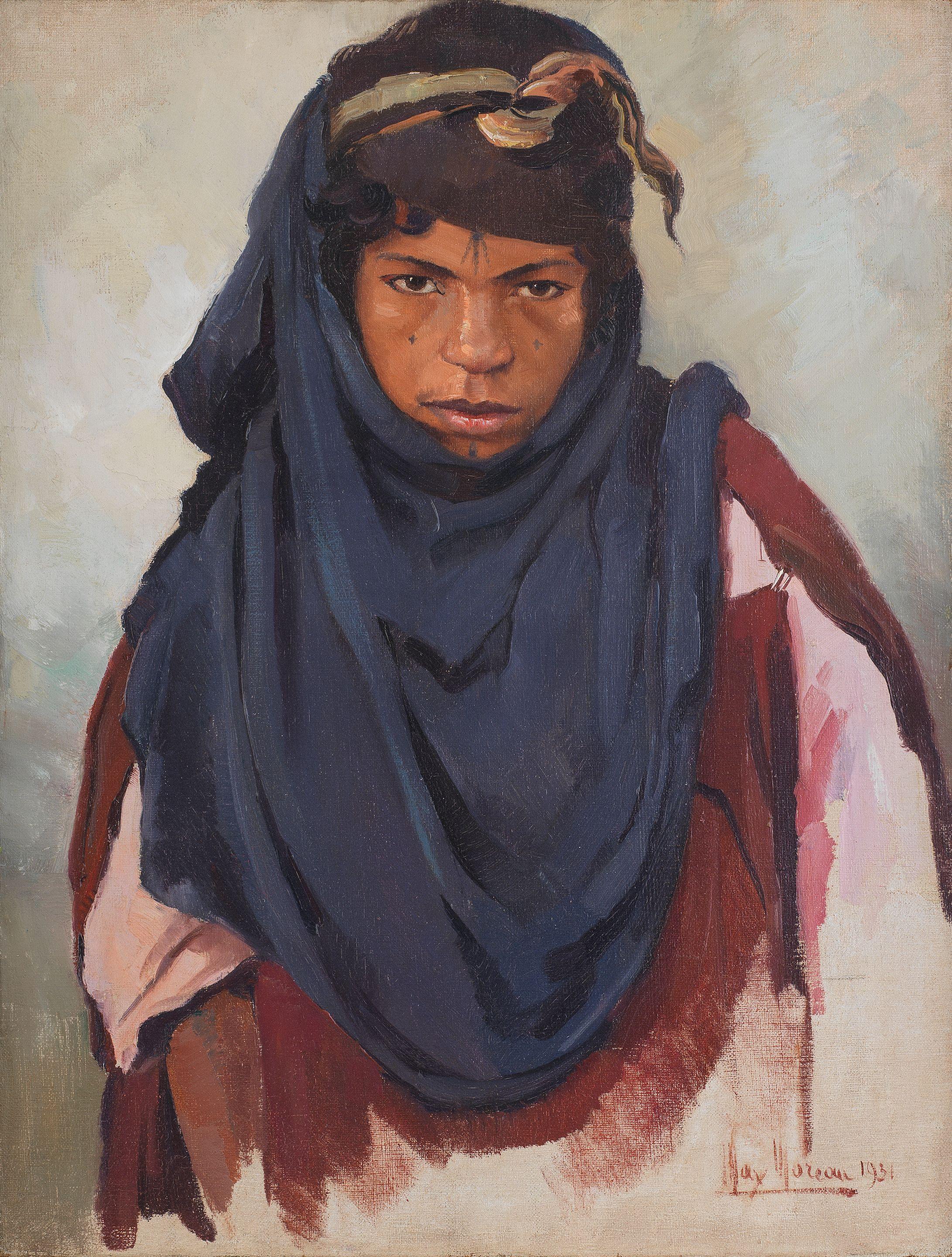 Max Moreau - Head study of a Bedouin girl