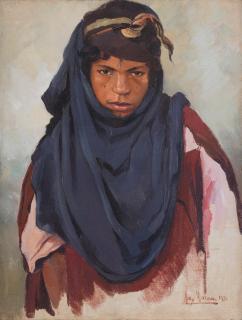 Max Moreau - Head study of a Bedouin girl