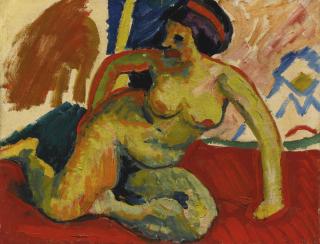 Max Pechstein - Akt (Nude) & Fuchsschwanz (Foxtail) (A Double-Sided Work)