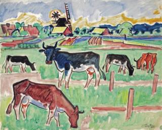Max Pechstein - Cows In A Meadow