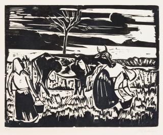 Max Pechstein - Kuh mit Frauen