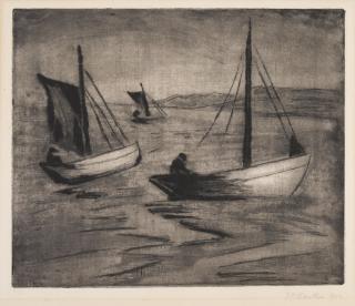 Max Pechstein - Segelboote vor der Küste